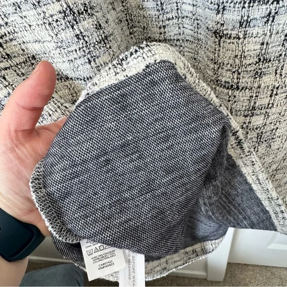 Loft Fringe Tweed Shift Dress Size 4 Short Sleeved Ballet Neck Business Casual - Picture 11 of 16